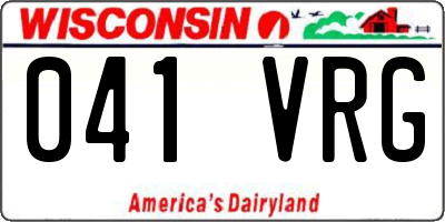 WI license plate 041VRG