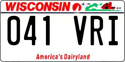 WI license plate 041VRI