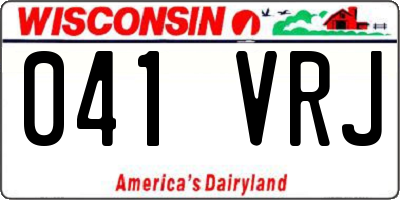 WI license plate 041VRJ