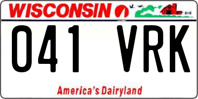 WI license plate 041VRK