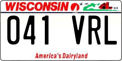 WI license plate 041VRL