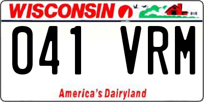 WI license plate 041VRM