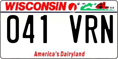 WI license plate 041VRN
