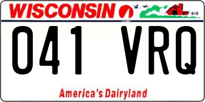 WI license plate 041VRQ