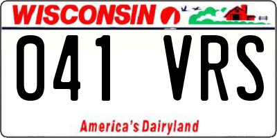 WI license plate 041VRS