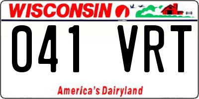 WI license plate 041VRT