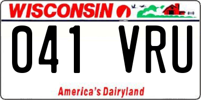 WI license plate 041VRU