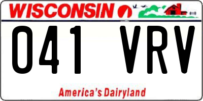 WI license plate 041VRV
