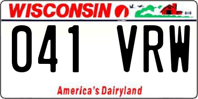 WI license plate 041VRW