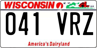 WI license plate 041VRZ