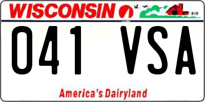 WI license plate 041VSA