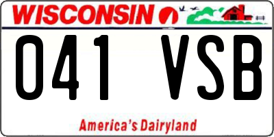 WI license plate 041VSB