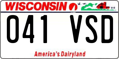 WI license plate 041VSD