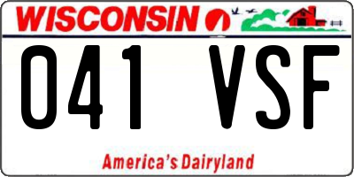 WI license plate 041VSF