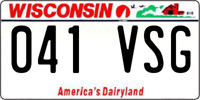 WI license plate 041VSG