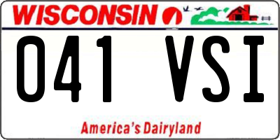 WI license plate 041VSI