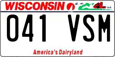 WI license plate 041VSM