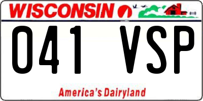 WI license plate 041VSP