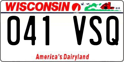 WI license plate 041VSQ