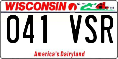 WI license plate 041VSR