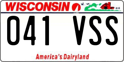 WI license plate 041VSS