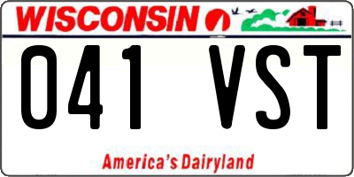 WI license plate 041VST