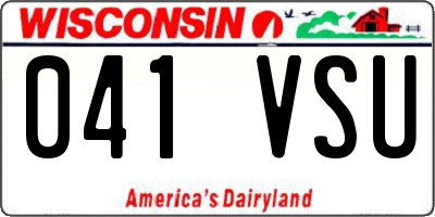 WI license plate 041VSU