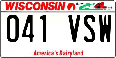 WI license plate 041VSW