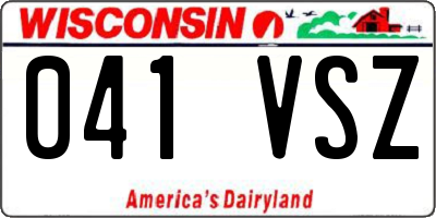 WI license plate 041VSZ