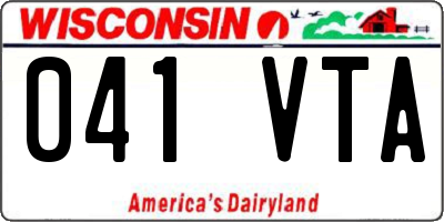 WI license plate 041VTA