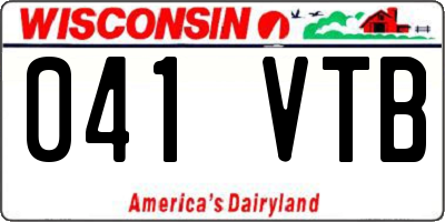 WI license plate 041VTB