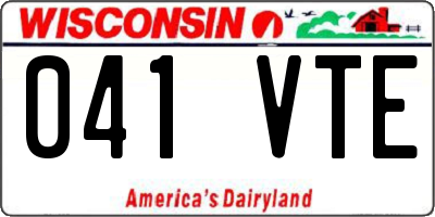WI license plate 041VTE