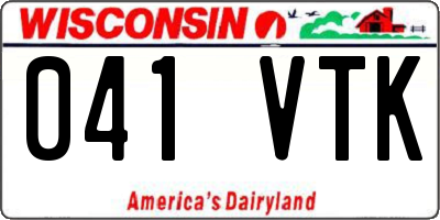 WI license plate 041VTK