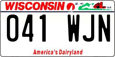 WI license plate 041WJN