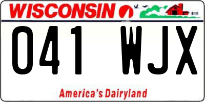 WI license plate 041WJX