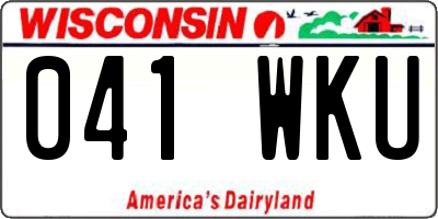 WI license plate 041WKU