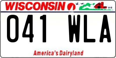 WI license plate 041WLA