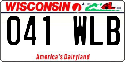 WI license plate 041WLB