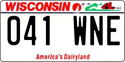 WI license plate 041WNE