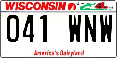WI license plate 041WNW