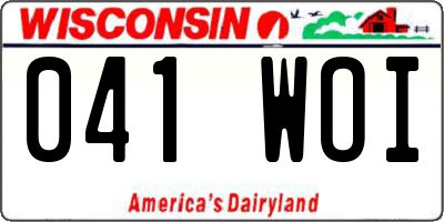 WI license plate 041WOI