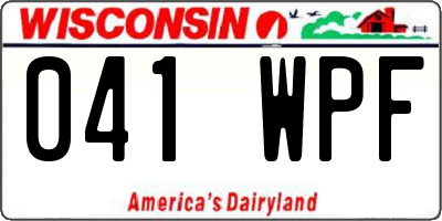 WI license plate 041WPF