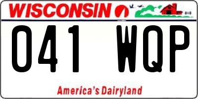 WI license plate 041WQP