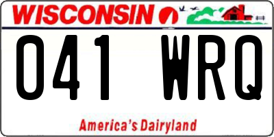 WI license plate 041WRQ