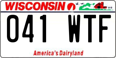 WI license plate 041WTF