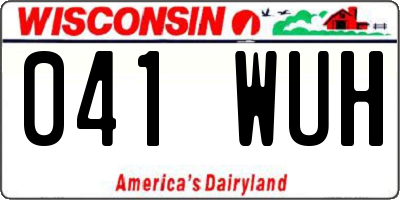 WI license plate 041WUH