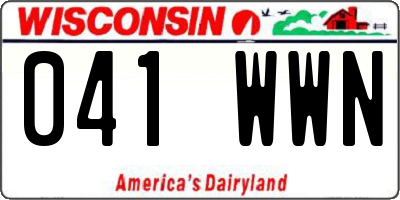 WI license plate 041WWN