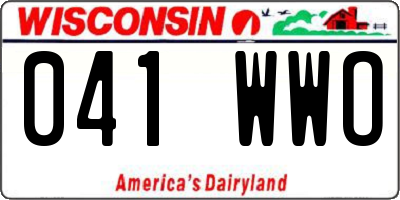 WI license plate 041WWO