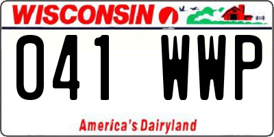 WI license plate 041WWP