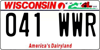 WI license plate 041WWR